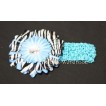 Headband match Blue Zebra Crystal Daisy for Pettiskirt Hair Clip P000210 