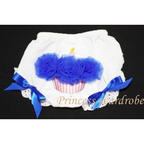 White Bloomer & Royal Blue Cupcake BC43 