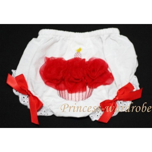White Bloomer & Red Cupcake BC44 