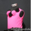 Hot Pink Tank Tops with black and hot pink Rosettes TR01 