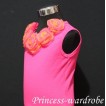 Hot Pink Tank Tops with Hot Pink an Orange Mix Rosettes tr06 