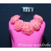 Hot Pink Tank Tops with Hot Pink an Orange Mix Rosettes tr06 