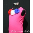 Hot Pink Tank Tops with Red White Blue Rosettes tr07 