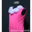 Hot pink Tank Tops with Light Purple Rosettes tr15 
