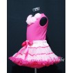 Hot Light Pink Trim Pettiskirt with matching Hot pink Tank Tops with pink Rosettes MH08 