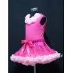 Hot Light Pink Pettiskirt with matching Hot pink Tank Tops with pink Rosettes MH09 