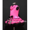 Hot Pink Black Trim Pettiskirt with matching Hot pink Tank Tops with hot pink Rosettes mh10 