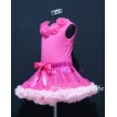 Hot Pink Light Pink Pettiskirt with matching Hot Pink Tank Tops with hot pink Rosettes mh13 