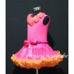 Hot Pink Orange Pettiskirt with matching Hot pink Tank Tops with pink orange mix Rosettes mh26 