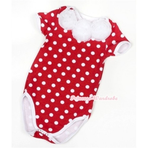 Minnie Polka Dots Baby Jumpsuit with White Rosettes TH335 