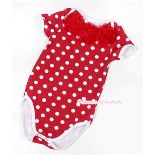 Minnie Polka Dots Baby Jumpsuit with Red Rosettes TH336 