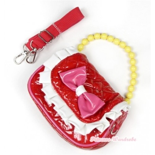 Hot Pink Bow Red Little Cute Handbag Petti Bag Purse CB65 