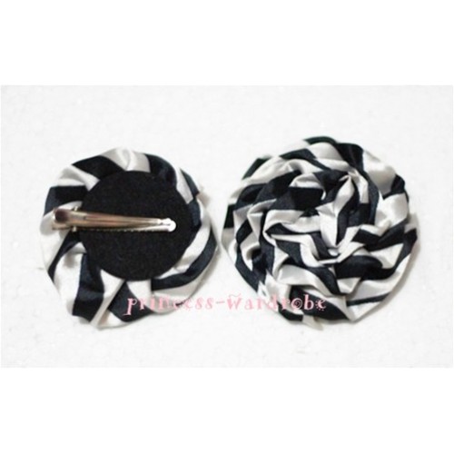 Zebra Print Rosettes Hair Pin H112 