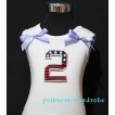 2nd Patriotic Print Birthday number White Tank Top with Light Purple Ribbon and Ruffles TW22 