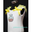 Patriotic Print Apple White Tank Top with Yellow Ribbon and Ruffles TW46 