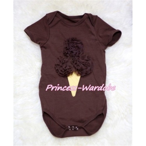 Brown Baby Jumpsuit with Brown Ice Cream TH135 