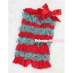 Xmas Red Green Layer Chiffon Romper with Red  Bow LR91 