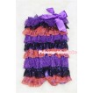 Purple Black Orange Layer Chiffon Romper with  Purple Bow LR89 