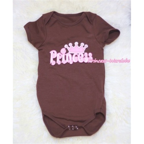 Brown Baby Jumpsuit with Princess Print TH145 