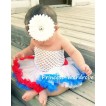 White Crochet Tube Top with Red White Blue Baby Pettiskirt CT11 