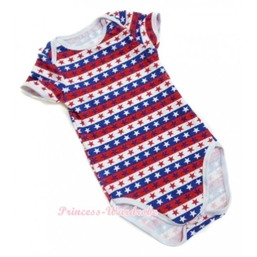 Plain Style Red Whte Blue Striped Stars Baby Jumpsuit TH385 