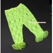 Neon Bright Green Flower Pattern See-through Little Bow Lace Legging LG236 