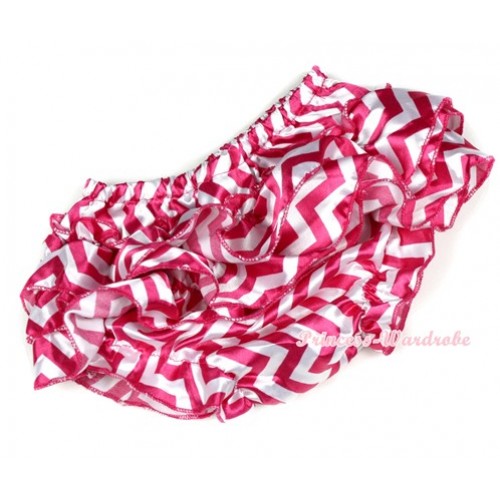 Hot Pink White Wave Satin Layer Panties Bloomers BC154 