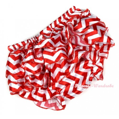 Xmas Hot Red White Wave Satin Layer Panties Bloomers BC158 