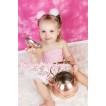 Light Pink Crochet Tube Top & White Rainbow Dot Baby Pettiskirt CT218 