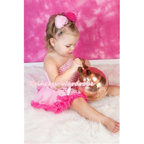 Light Pink Crochet Tube Top & Light Hot PInk Baby Pettiskirt CT219 