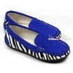 Royal Blue Zebra Edge Slip Deck Boat Shoes SE017 