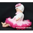 White Baby Pettitop & Light Pink Rosettes with Light Pink and Hot Pink Baby Pettiskirt NG50 