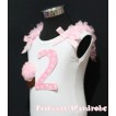 2nd Birthday White Tank Top with Light Pink White Polka Dots Print  TM42number and Light Pink Rosettes Cupcake with Light Pink Ribbon and ruffles TM42 