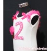 1st Birthday White Tank Top with Hot Pink White Polka Dots Print number and Hot Pink Rosettes Cupcake and Hot Pink Ribbon, Ruffles TM52 