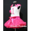 White Tank Top & 1st Birthday Hot Pink White Polka Dots Print number & Hot Pink Ruffles & Hot Pink Ribbon with Hot Pink Pettiskirt MM28 