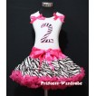 White Tank Top & 2nd Birthday Hot Pink Zebra Print number & Zebra Ruffles & Hot Pink Ribbon with Hot Pink Zebra Pettiskirt MM41 
