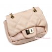 Gold Chain Nude Pink Checked Little Cute Petti Shoulder Bag CB73 