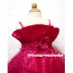 Hot Pink Oblique Front Top with Little Heart Wedding Party Dress PD007 