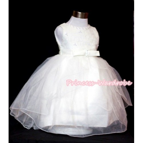 Pure White Pearl Wedding Party Dress PD008 