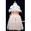 Fluorescent Yellow dots Gown Pageant Party  Dress PD016 
