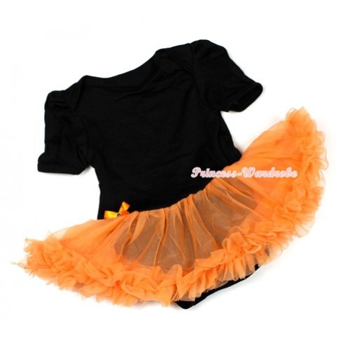 Halloween Black Baby Jumpsuit Orange Pettiskirt JS1276 