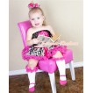 Hot Pink Damask Baby Pettiskirt, Hot Pink Flower Black Crochet Tube Top CT241 