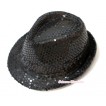 Sparkle Sequin Black Jazz Hat H627 