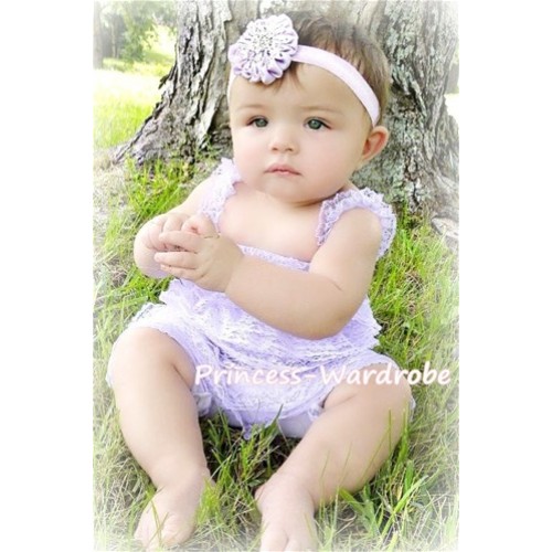 Light Purple Lace Ruffles Petti Rompers with Straps LR14 