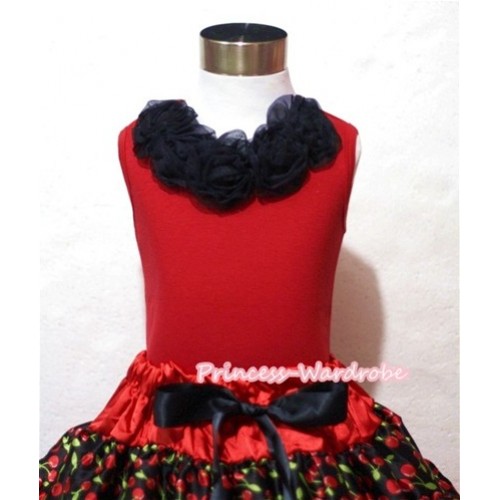 Red Tank Tops with Black Rosettes TN81 