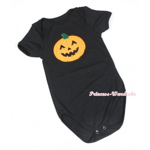 Halloween Black Baby Jumpsuit with Pumpkin Print TH403 