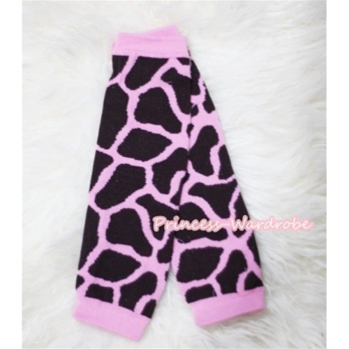 Newborn Baby Light Pink Giraffe Leg Warmers Leggings with Ruffles LG152 