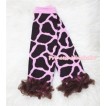 Newborn Baby Light Pink Giraffe Leg Warmers Leggings with Ruffles LG152 