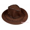 Brown Leather Western Cowboy Wide Brim Hat H701 
