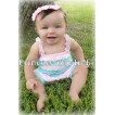 Light Blue Light Pink Lace Ruffles Petti Rompers with Straps LR20 